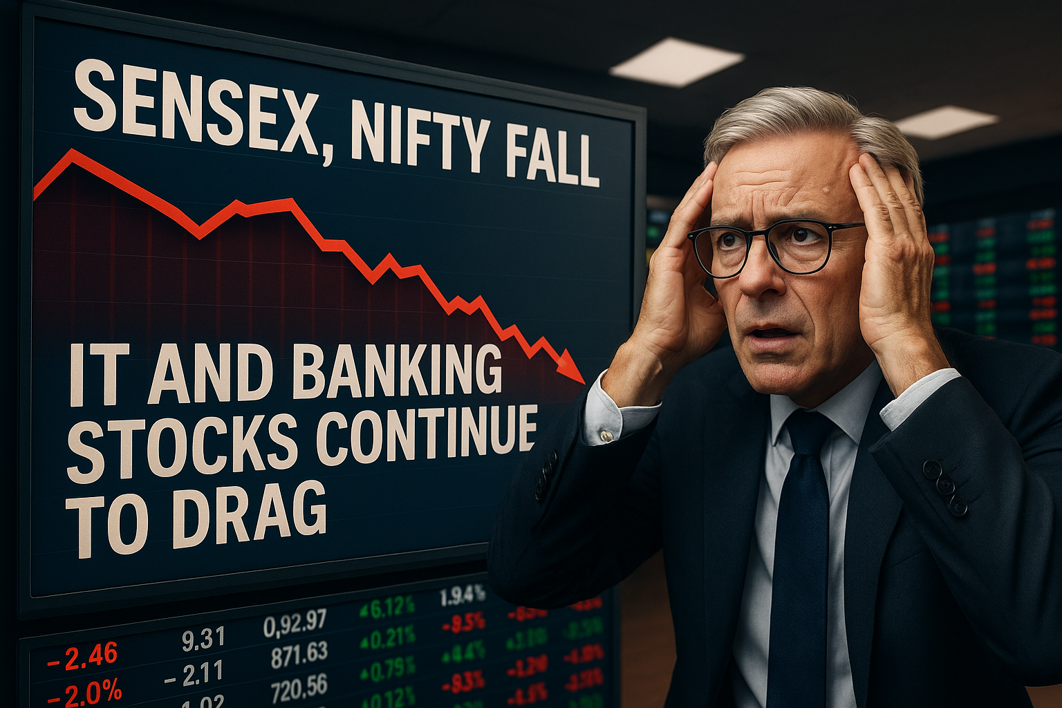 Sensex, Nifty Fall as IT and Banking Stocks Continue to Drag